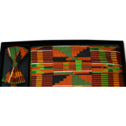 Kente Cloth Steps Cummerbund and Bow Tie Set